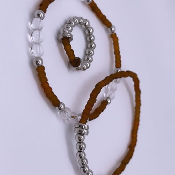 NWT Wool + Pepper Co. Brown & Silver Matching Set - Picture 3 of 6